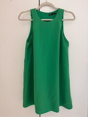 Zara Green Sleeveless A-Line Jumpsuit Romper Dress Women’s Medium